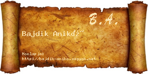 Bajdik Anikó névjegykártya